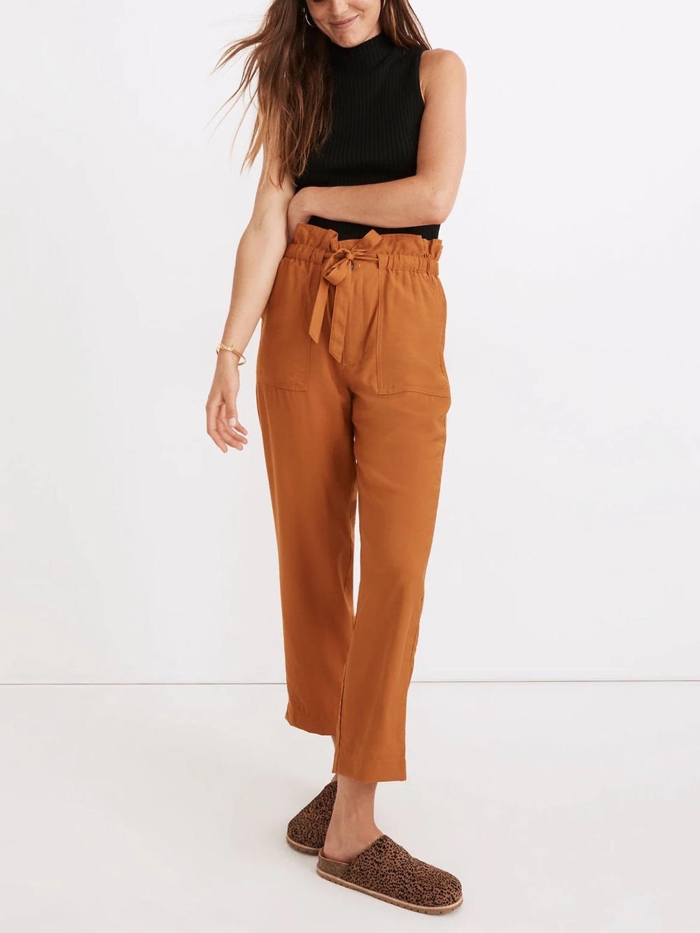 Madewell Dunaway Paperbag Pants in Golden Pecan - Size XS